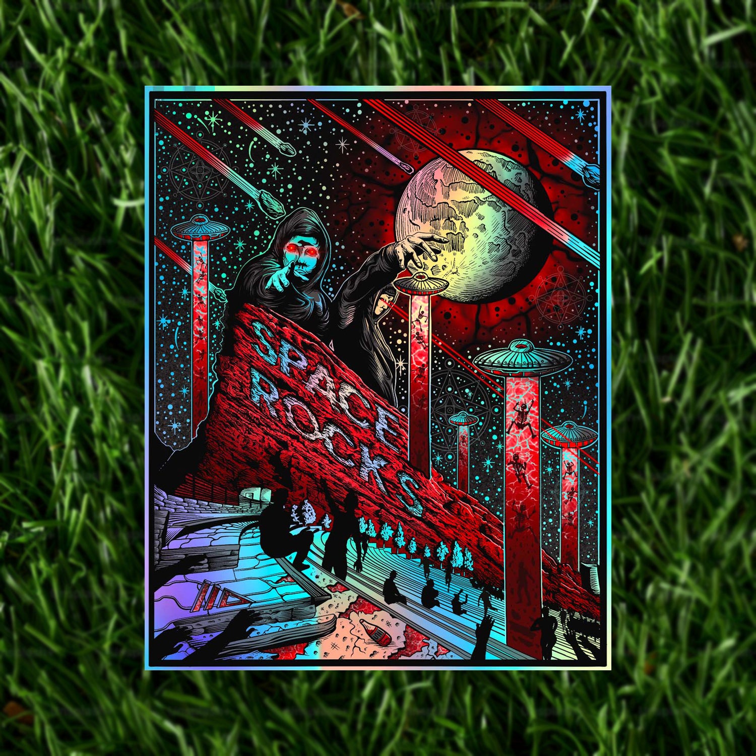 Space Rocks Holographic Poster